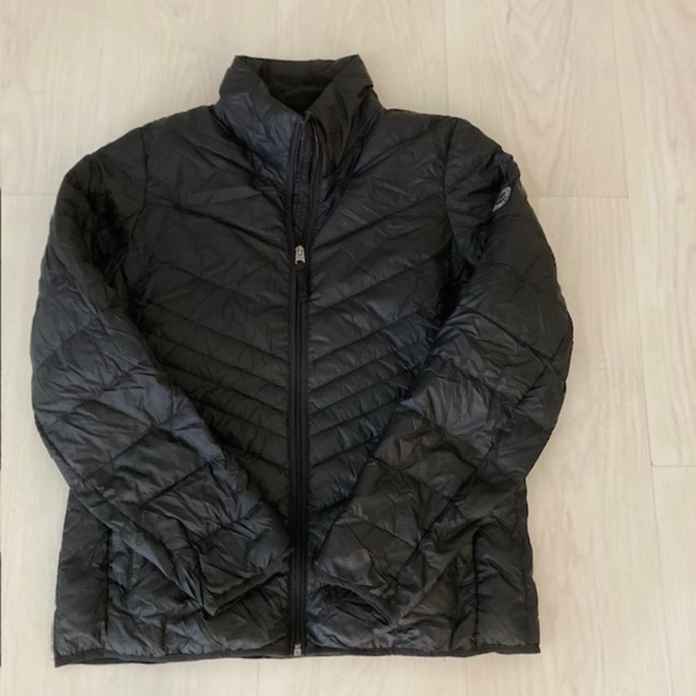 Abercrombie & Fitch Women's Black Puffer Jacket Down Nylon Packable L 20 x 25